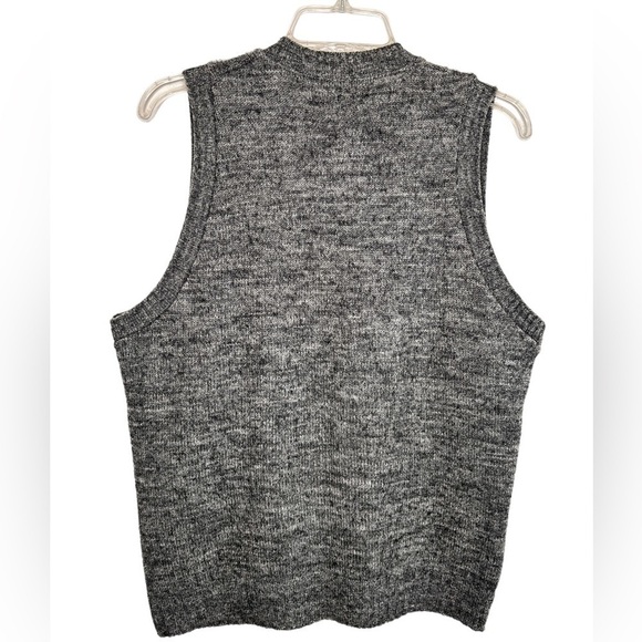 VTG Kings Road V-neck Sweater Vest Cable Knit Medium Gray Sears Mens Store 70's - Picture 5 of 9